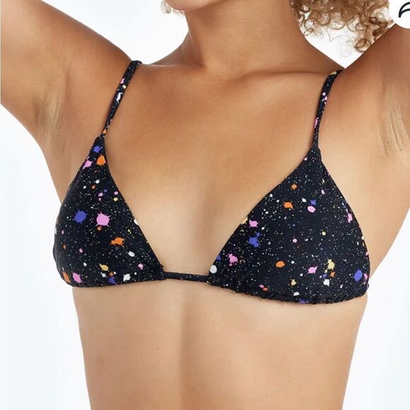 NWT SUMMERSALT The String Bikini Top - Paint Splatter in Sea Urchin- Size 4 - Picture 1 of 6